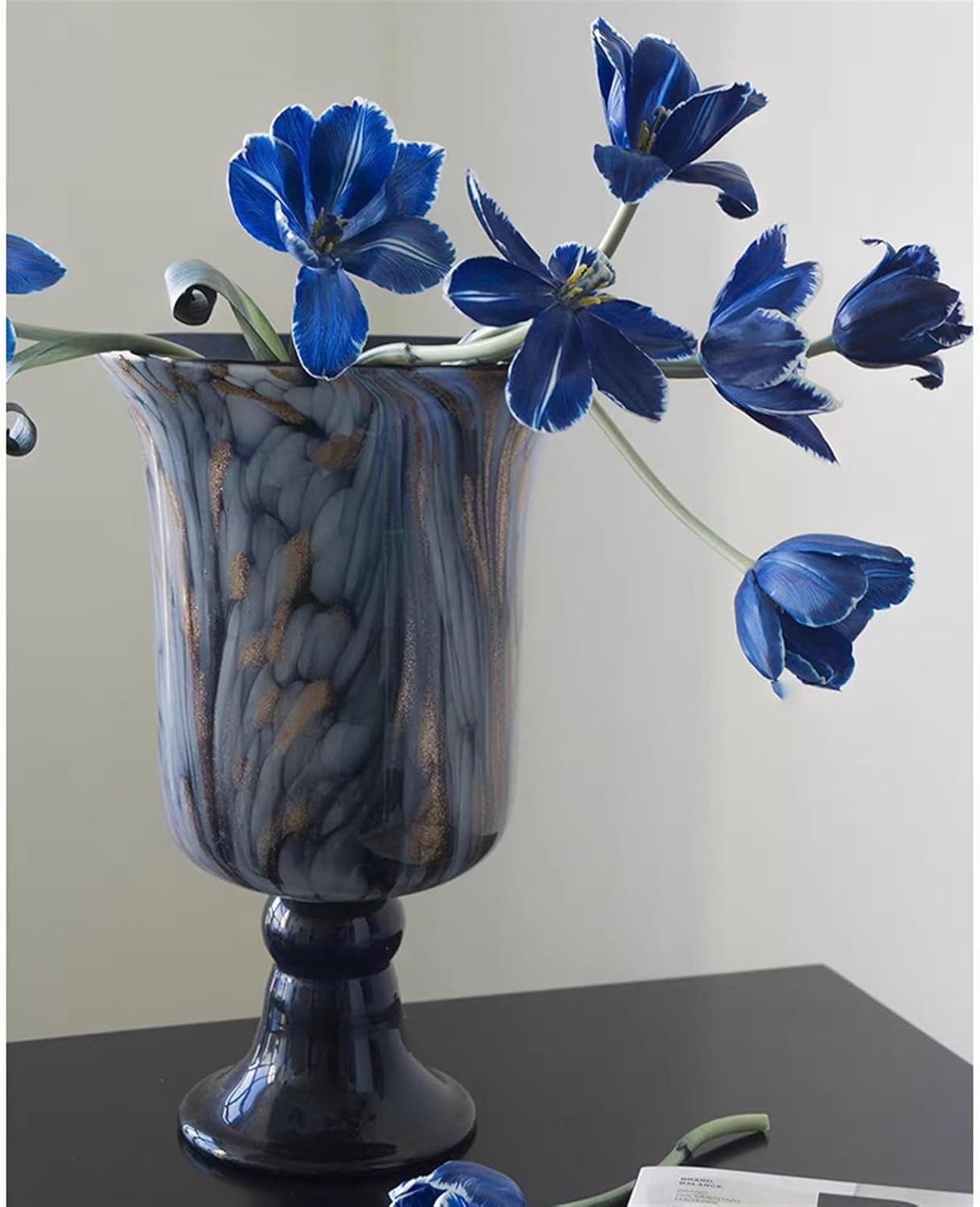 Glass Vase Clear Decorative Flower Vase for Table and Centerpiece,Tall Pedestal Bouquet Vase Glass Vase