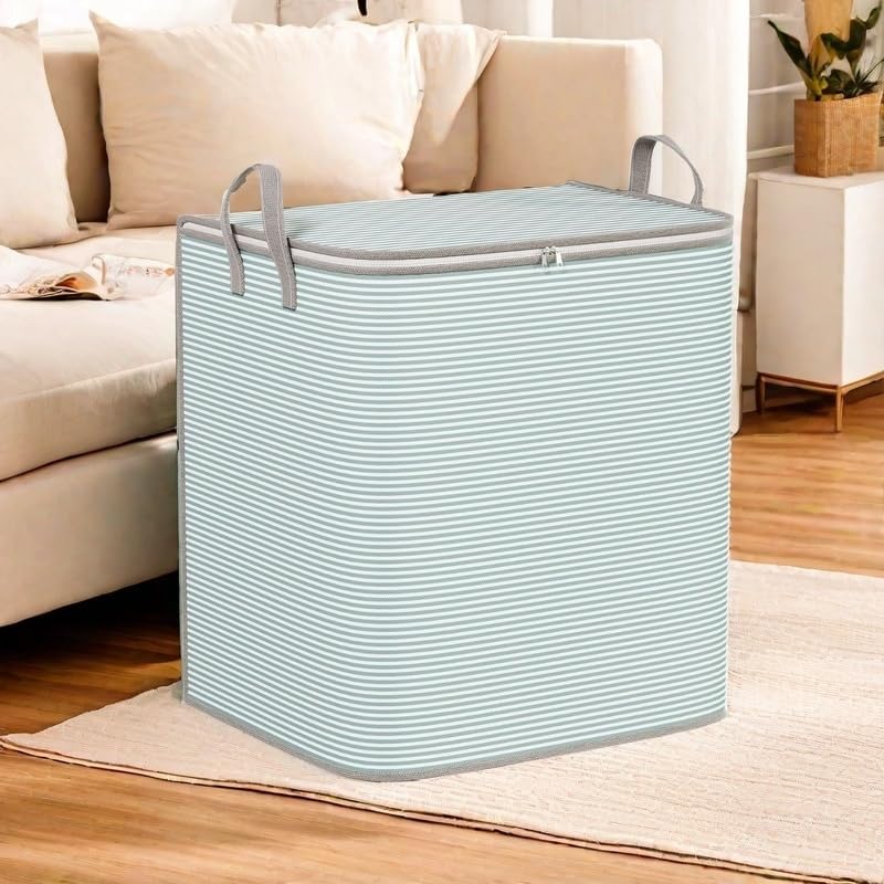 Modern Fabric Storage Bins with Lids, Closet Organizers, Cube Storage Bins with Zipper, Clothes Storage Box with Lids, Carrying Handles, Organization Bins for Closet Storage, Blanket Cloth