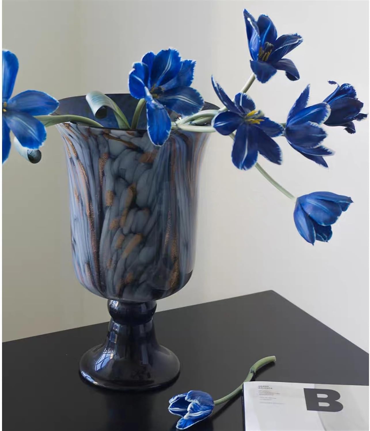 Glass Vase Clear Decorative Flower Vase for Table and Centerpiece,Tall Pedestal Bouquet Vase Glass Vase