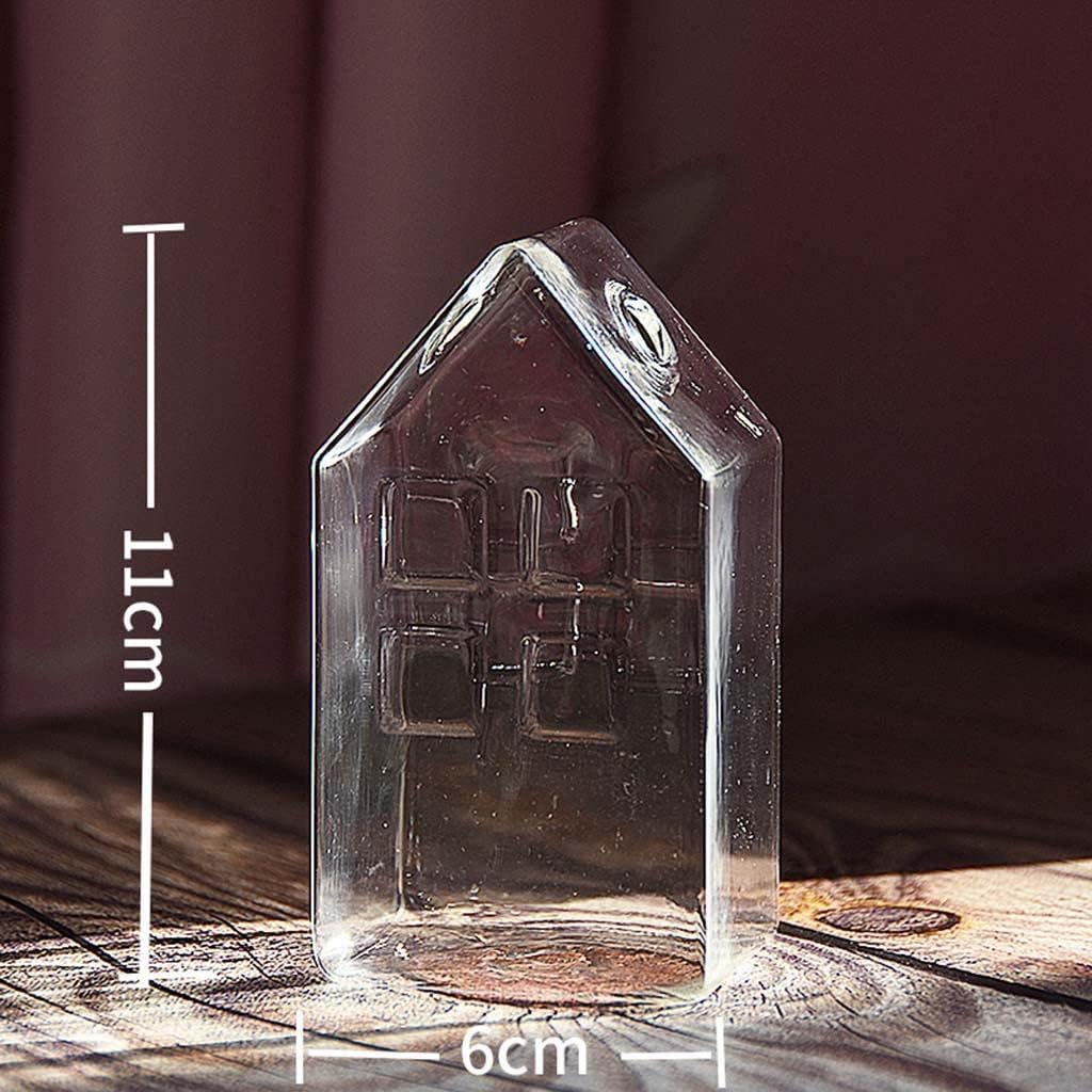 Small Clear Glass Vase Simple Bud Vase for Centerpiece Home Decor Table, 6x6x11cm