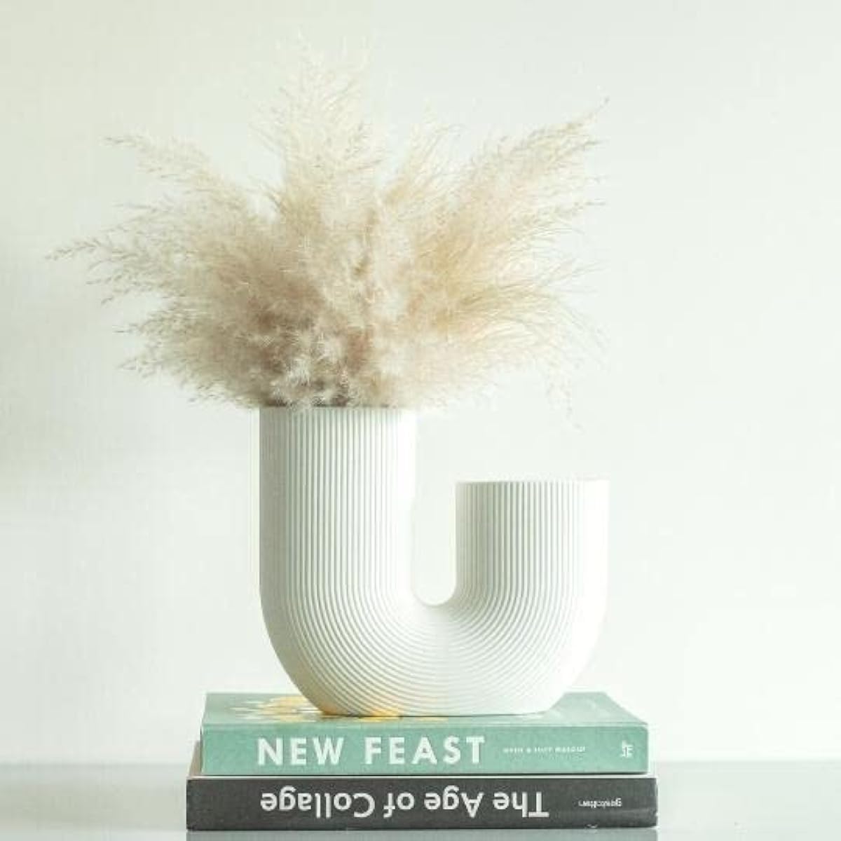 White Modern vase for Flowers - Scandinavian Ceramic Home Decor