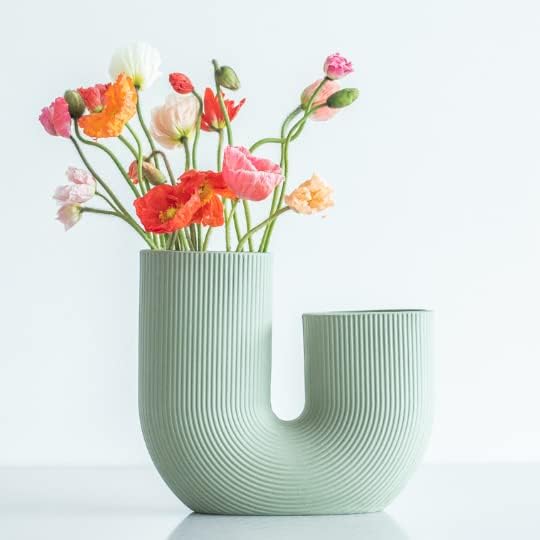White Modern vase for Flowers - Scandinavian Ceramic Home Decor