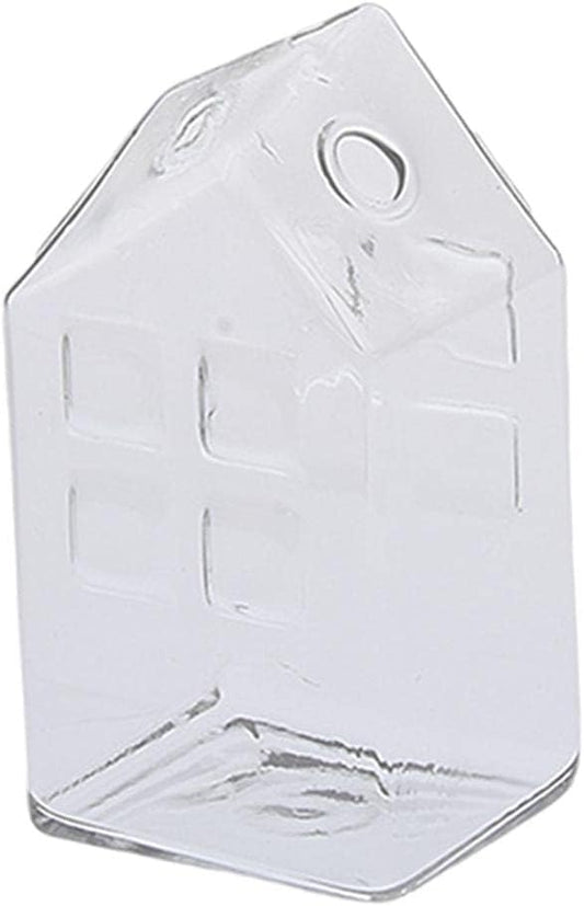 Small Clear Glass Vase Simple Bud Vase for Centerpiece Home Decor Table, 6x6x11cm