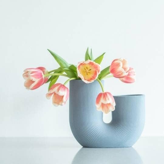 White Modern vase for Flowers - Scandinavian Ceramic Home Decor