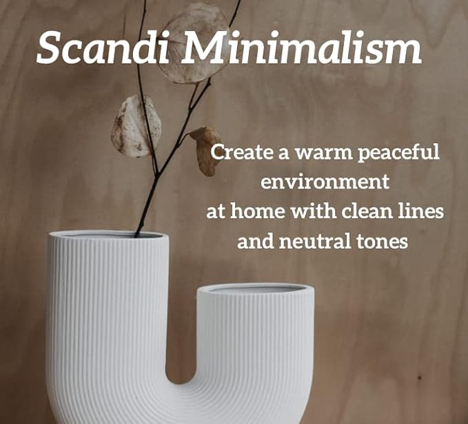 White Modern vase for Flowers - Scandinavian Ceramic Home Decor