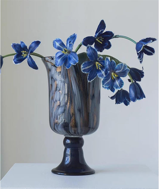 Glass Vase Clear Decorative Flower Vase for Table and Centerpiece,Tall Pedestal Bouquet Vase Glass Vase