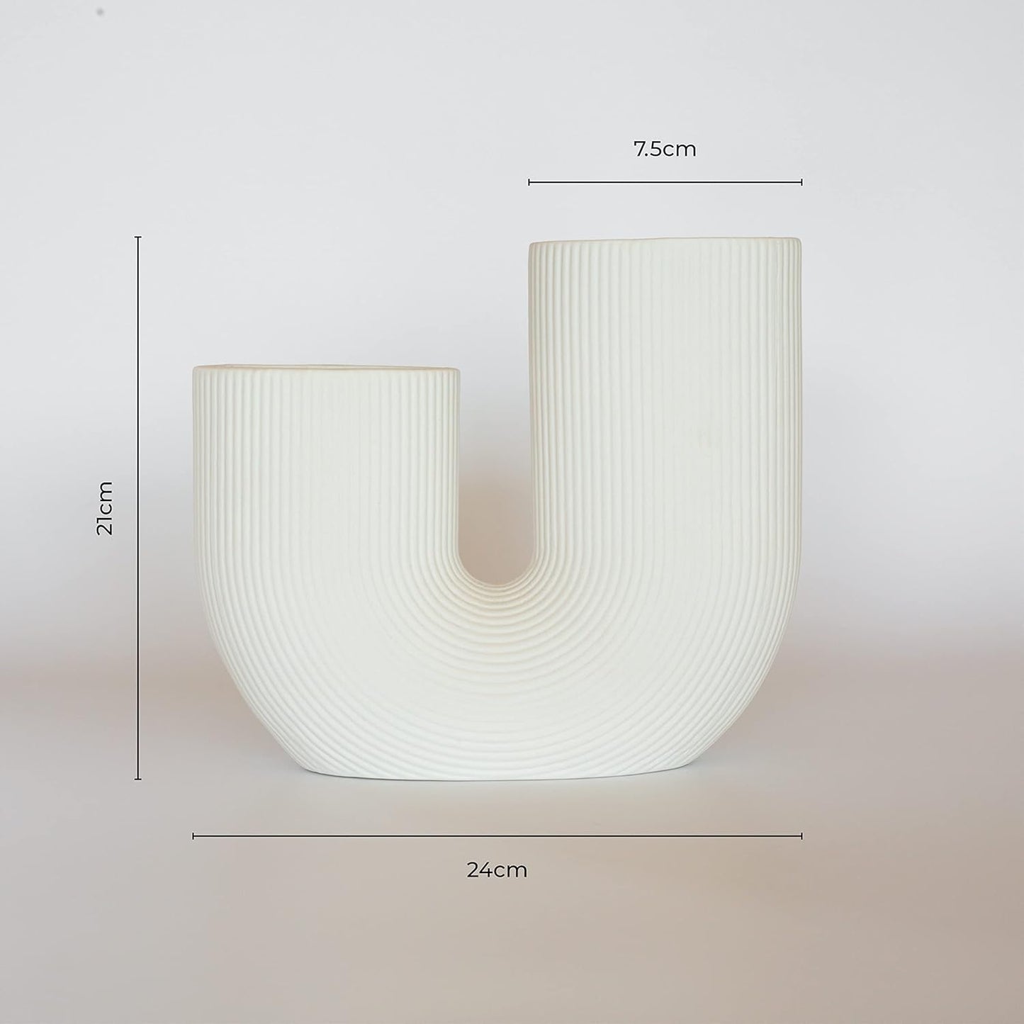 White Modern vase for Flowers - Scandinavian Ceramic Home Decor
